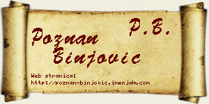 Poznan Binjović vizit kartica